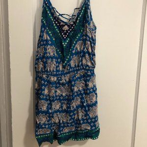 Elephant Pattern Romper